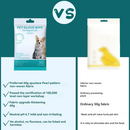 Pet Cleaning Gloves Wipes for Dogs & Cats